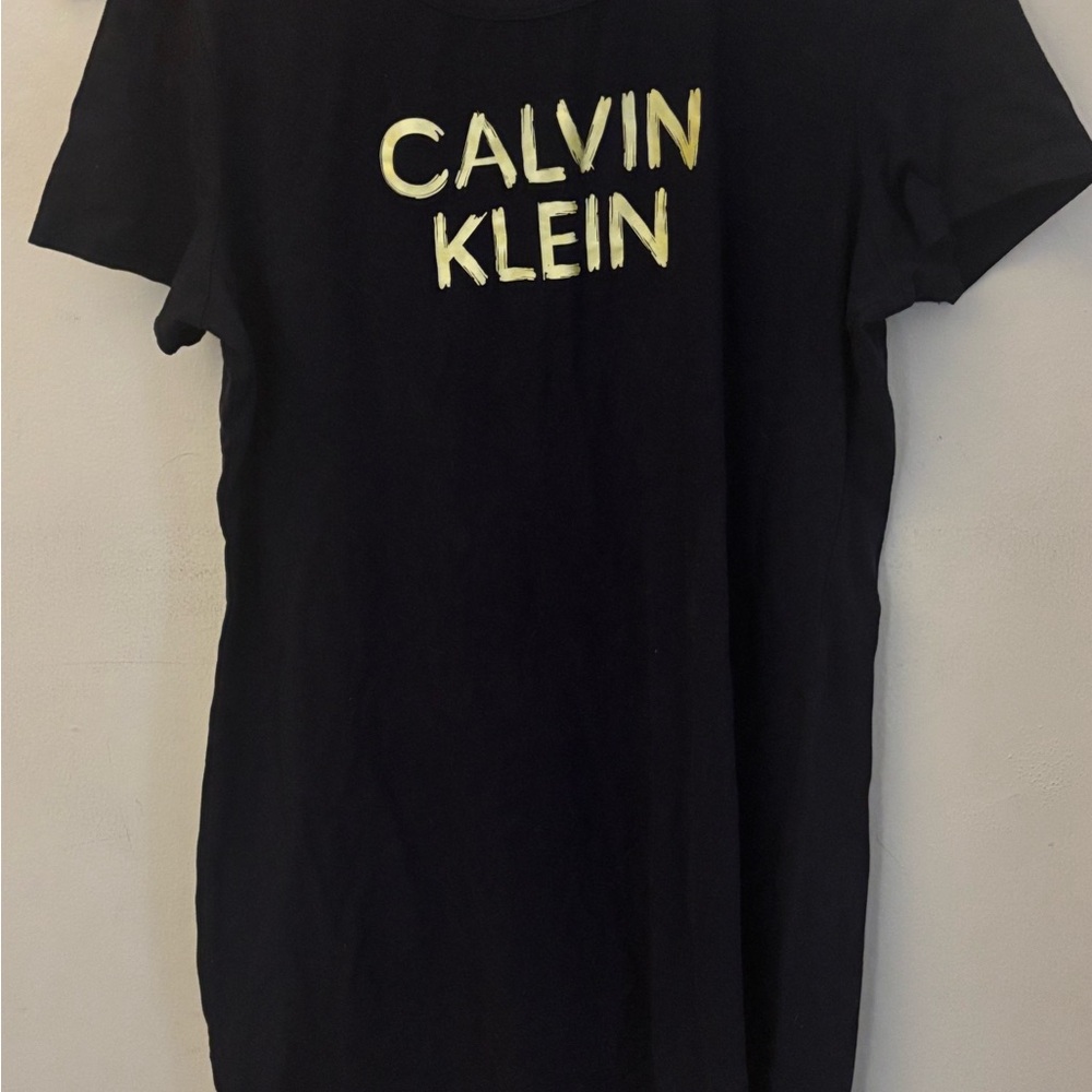 Calvin Klein Black Tee with Cream Logo